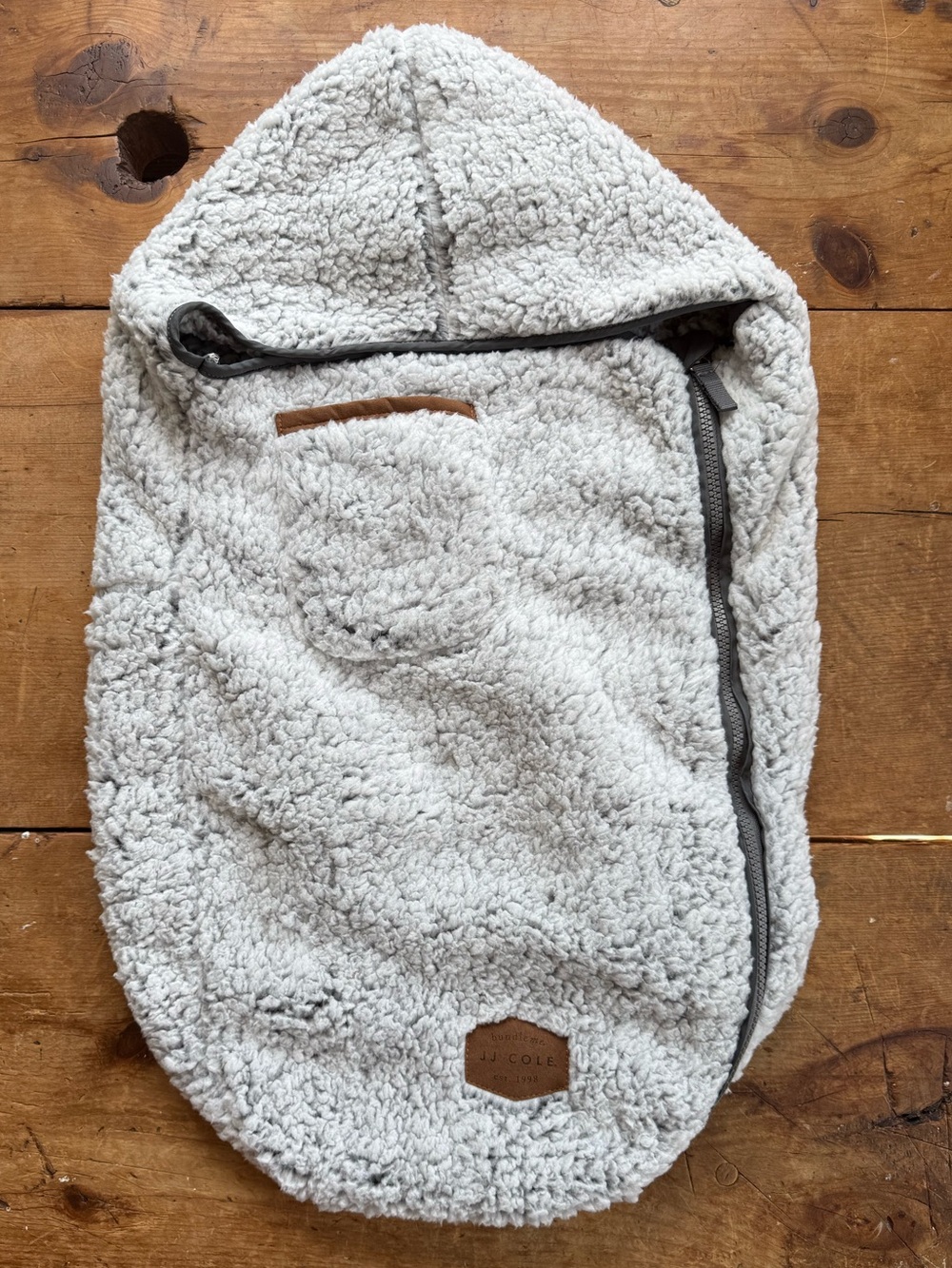 JJ Cole Cream Sherpa Baby car seat cover